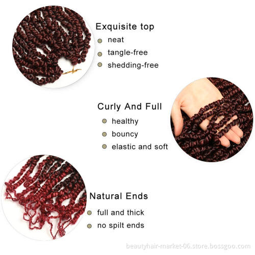 Hot Selling 18/24 inch Synthetic Ombre Soft Water Wave Passion Twists Crochet Braid Hair Extension Pre Twist Passion Twist Hair